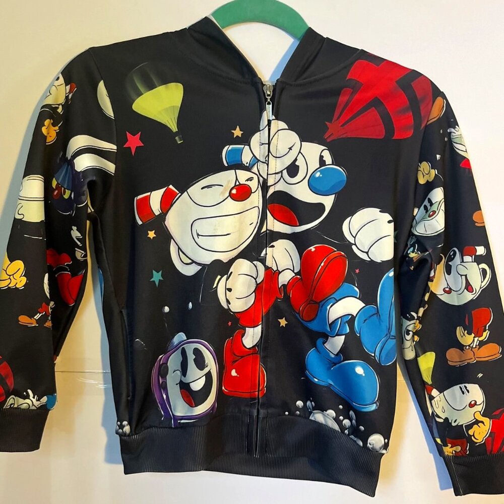 Cuphead Zip Hoodie Youth M / XS | Cartoon Graphic | Mugman & Cuphead | Minor Sta